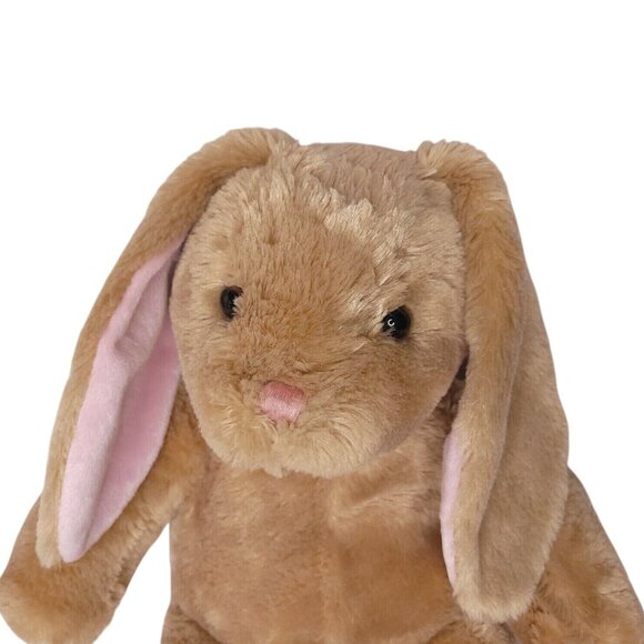 Build-A-Bear Workshop Plush Brown Bunny Pink Ears Paws 15" Stuffed Animal Toy - Picture 2 of 5